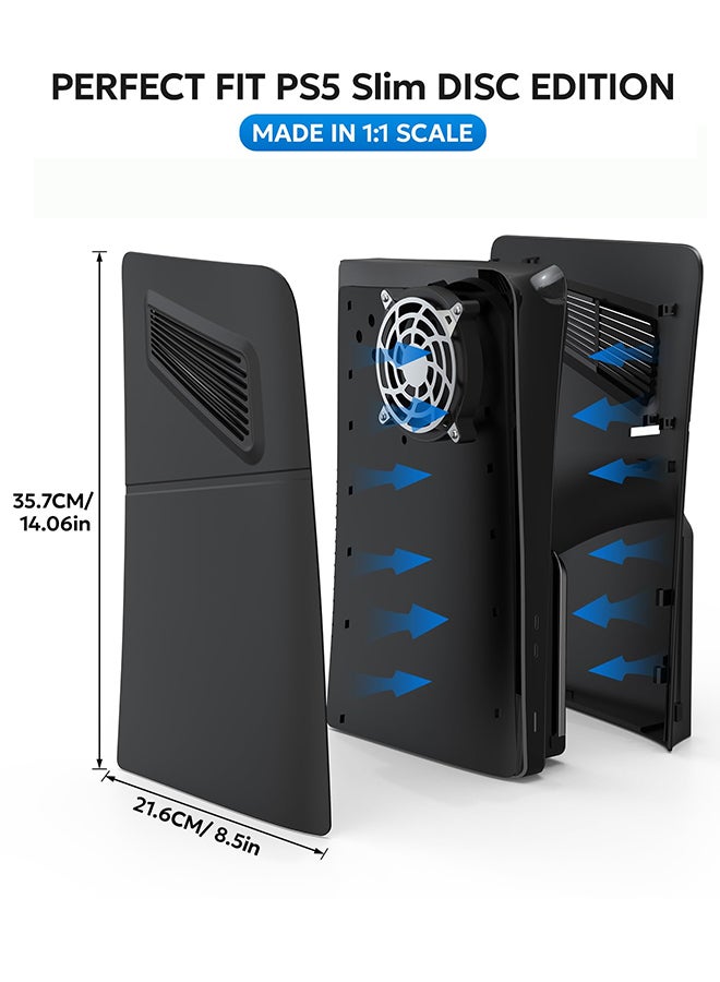 PS5 Slim Faceplate with Cooling Vent Face Plate Console Cover Shell for Playstation 5 Slim Disc Edition
