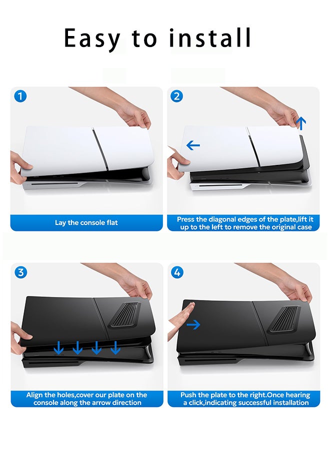 PS5 Slim Faceplate with Cooling Vent Face Plate Console Cover Shell for Playstation 5 Slim Disc Edition