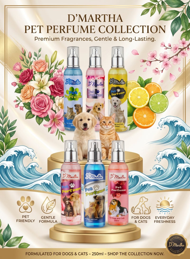 D'Martha Pet Perfume for Dogs & Cats 250ml – Long Lasting Fresh Fragrance Spray, Pet Deodorizer & Grooming Mist, Odor Eliminator Cologne for Puppies, Kittens, Dogs & Cats - Image 2