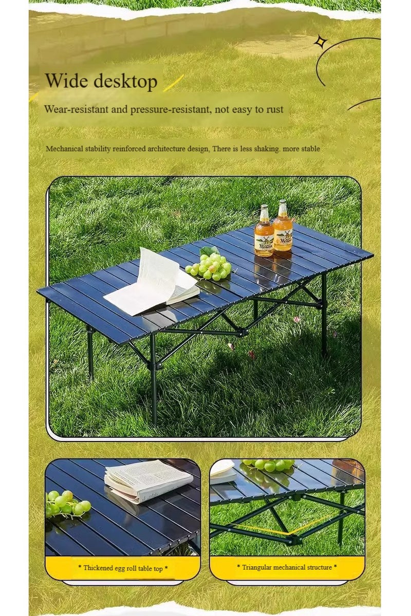 هاهاهاي 1 قطعة طاولة تخييم 120 سم و 4 قطع كراسي سوداء 45 سم ، طاولة قابلة للطي كبيرة وخفيفة الوزن من سبائك الألومنيوم الأسود وكراسي تخييم مريحة ومحمولة ، مناسبة للتخييم والحفلات الخارجية والتجمعات العائلية وحفلات الشواء والسفر والنزهات الخارجية - Image 5