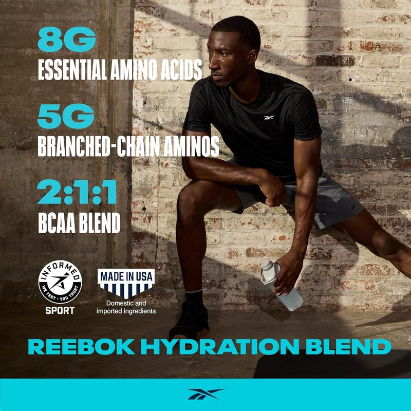 Reebok REECover Amino Acids  Electrolytes  8g EAAs 5g BCAAs Hydration Matrix  Muscle Recovery Strength  PostWorkout Support  30 Servings  Strawberry Lemonade - Image 2