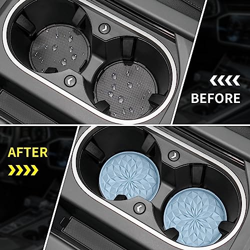 ME.FAN Car Coasters for Cup Holders [4 Pack] - 2.75In Silicone Auto Mug Mats - Universal Non-Slip Recessed Car Interior AccessoriesEther - Image 4