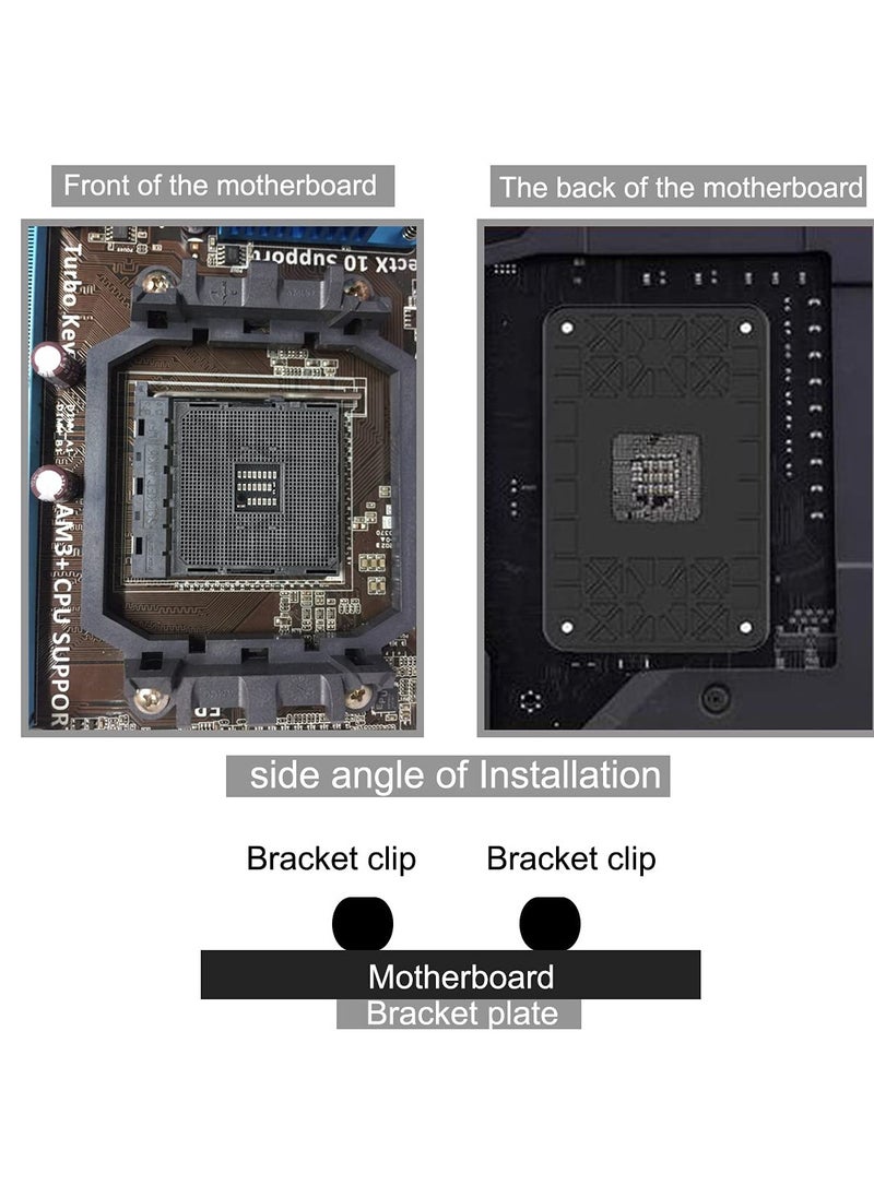 Excefore - 5 Pack CPU Fan Bracket Base for AM2  AM3, Outstanding CPU Cooler Retention Bracket, Black Motherboard Heat sink Fan Stand, Suitable for AMD AM2 AM3 - Image 1