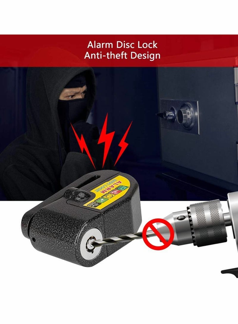 Motocycle Alarm Lock, Disc Brake Lock Anti Theft Motorcycle Wheel Padlock Reminder Cable for Motorcycles Bicycles Scooter Honda Yamaha Harley Alarmed Motorbike - Image 2