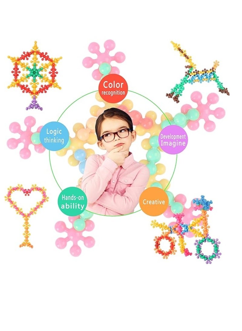 500 Pieces Building Blocks Kids STEM Toy Educational Discs Set Interlocking Solid Plastic Suitable for Preschool Boys and Girls Ages 3+, Safe Material Creativity  - Image 4