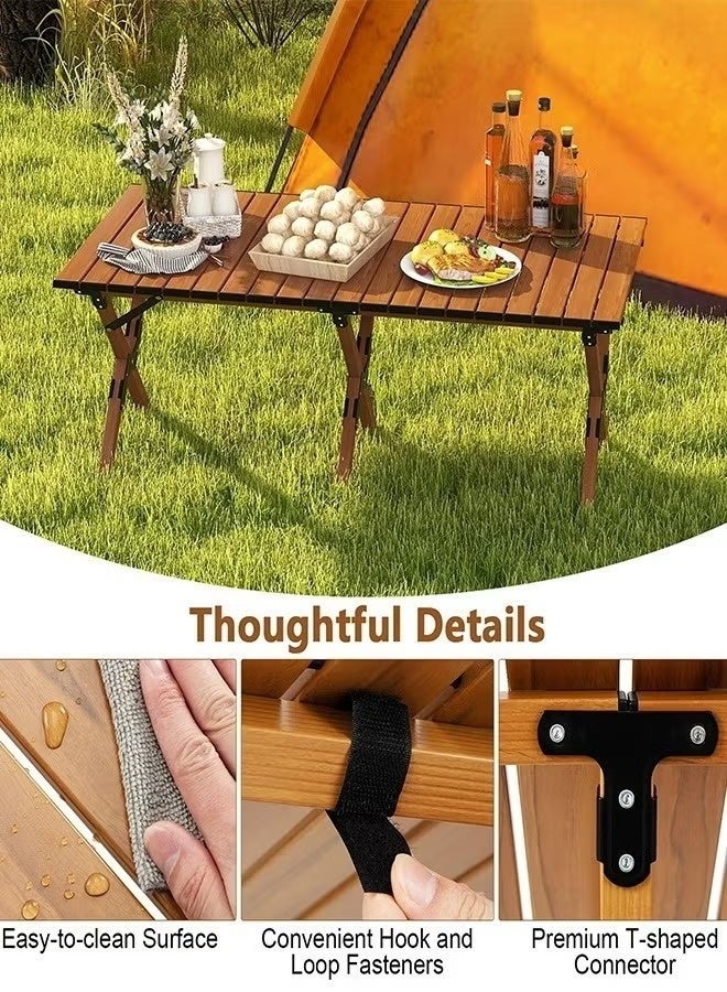 كادي ون مجموعة طاولة و4 كراسي، قابلة للطي للتخييم، ,والرحلات والنزهات والسفر والشاطيء والشواء - Image 5