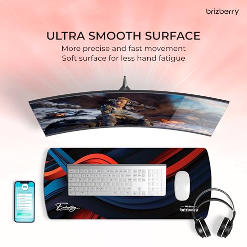 ARTBRIZ® Brizberry Extended Mouse Pad, Desk Mat, 740mm x 310mm x 3mm Large Printed Premium Anti Skid Rubber Base for Desktop Laptop Keyboard (DM Design 18) - Image 2