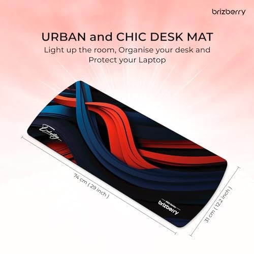 ARTBRIZ® Brizberry Extended Mouse Pad, Desk Mat, 740mm x 310mm x 3mm Large Printed Premium Anti Skid Rubber Base for Desktop Laptop Keyboard (DM Design 18) - Image 3