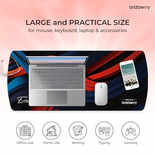 ARTBRIZ® Brizberry Extended Mouse Pad, Desk Mat, 740mm x 310mm x 3mm Large Printed Premium Anti Skid Rubber Base for Desktop Laptop Keyboard (DM Design 18) - Image 4