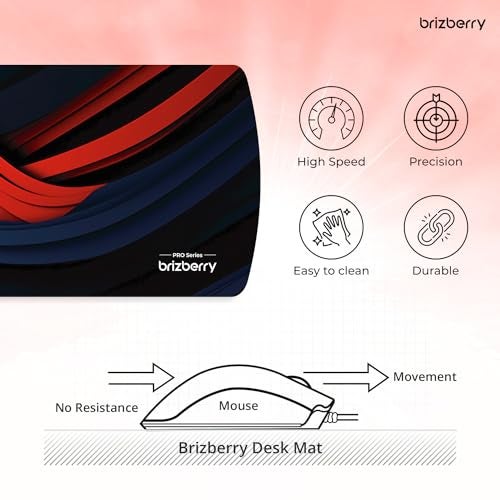 ARTBRIZ® Brizberry Extended Mouse Pad, Desk Mat, 740mm x 310mm x 3mm Large Printed Premium Anti Skid Rubber Base for Desktop Laptop Keyboard (DM Design 18) - Image 5