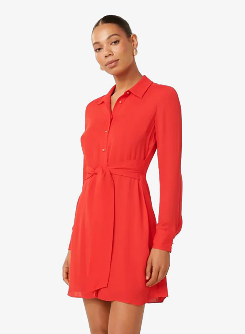 forever new Sherri Tie Waist Mini Shirt Dress