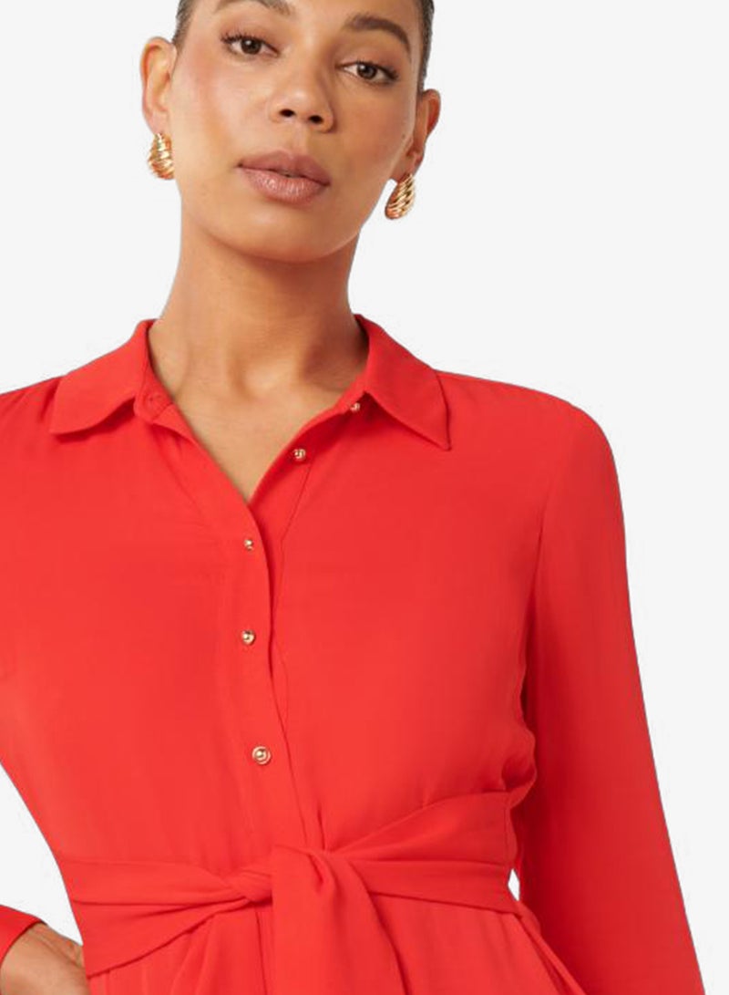 forever new Sherri Tie Waist Mini Shirt Dress - Image 4