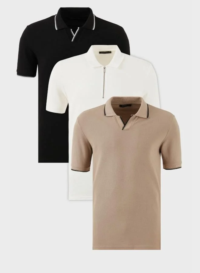 بوراتي تيشيرت بولو قطن رجالي من بوراتي عبوة من  قطع