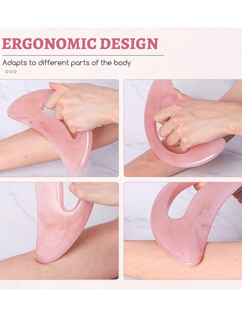 Loquat Larger Gua Sha Resin Scraper Massage Tool Guasha Scraping for Back Neck Leg Full Body Relaxation Lymphatic Drainage Cellulite - Image 4