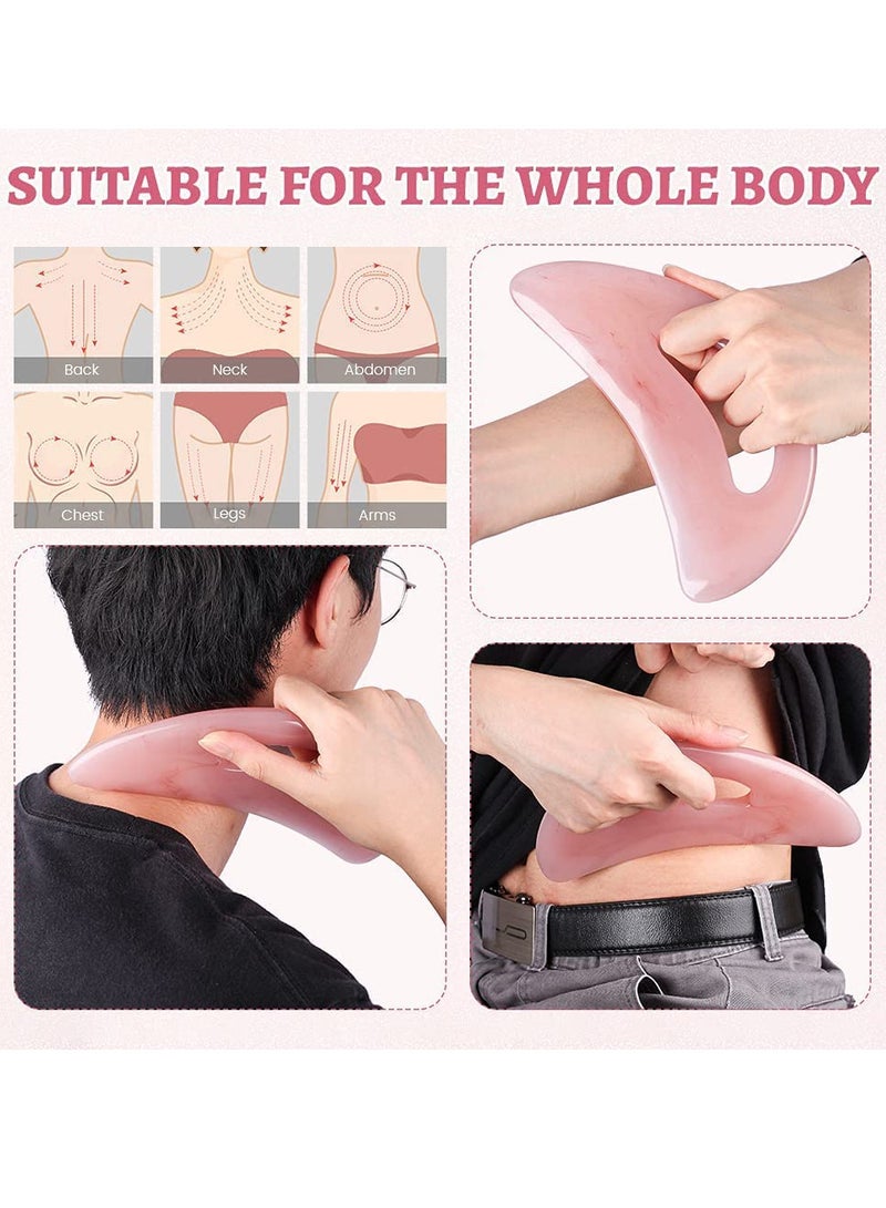 Loquat Larger Gua Sha Resin Scraper Massage Tool Guasha Scraping for Back Neck Leg Full Body Relaxation Lymphatic Drainage Cellulite - Image 5