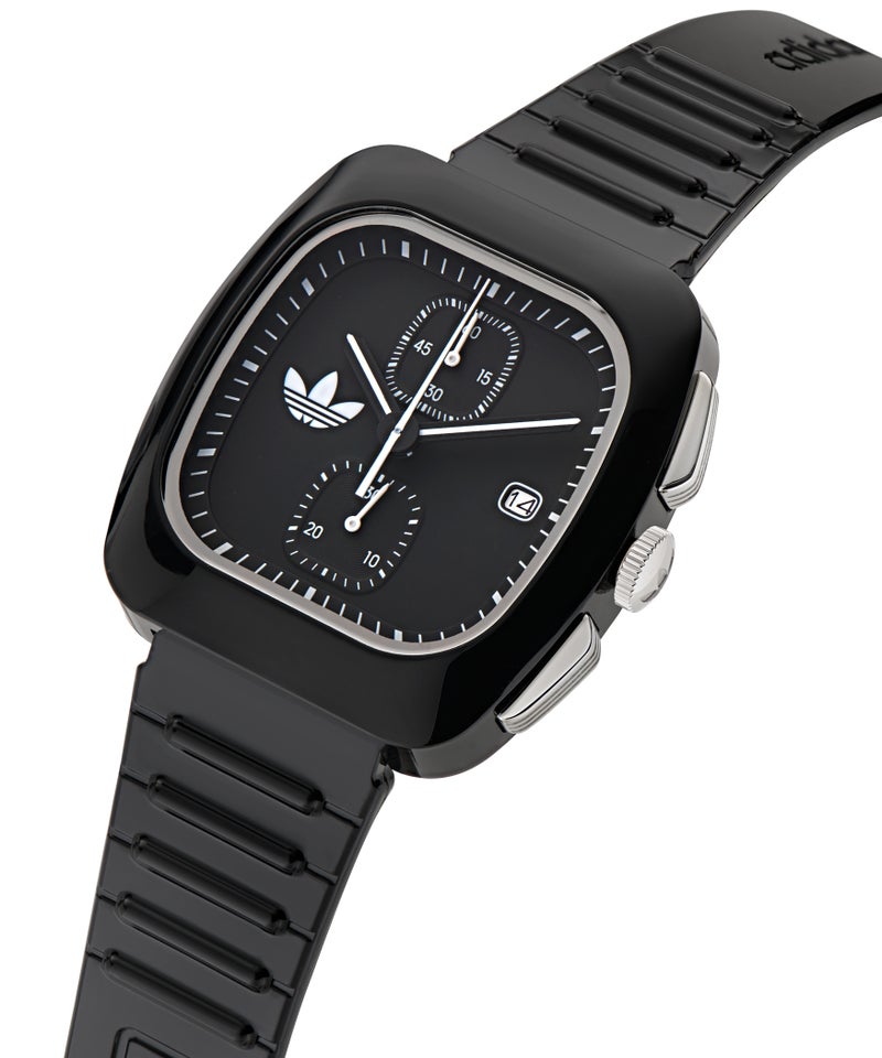 Adidas UW RETRO WAVE TWO CHRNO BLK CS BLK DL 39MM QTZ BLK PU FW24 - Image 2