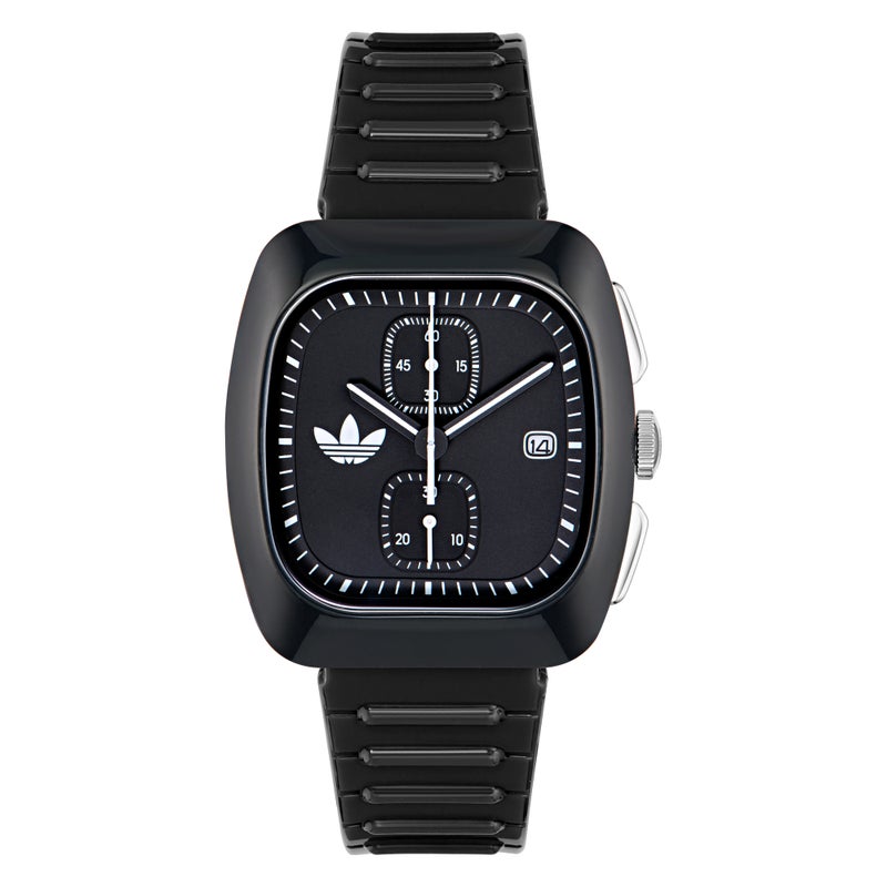 Adidas UW RETRO WAVE TWO CHRNO BLK CS BLK DL 39MM QTZ BLK PU FW24 - Image 1