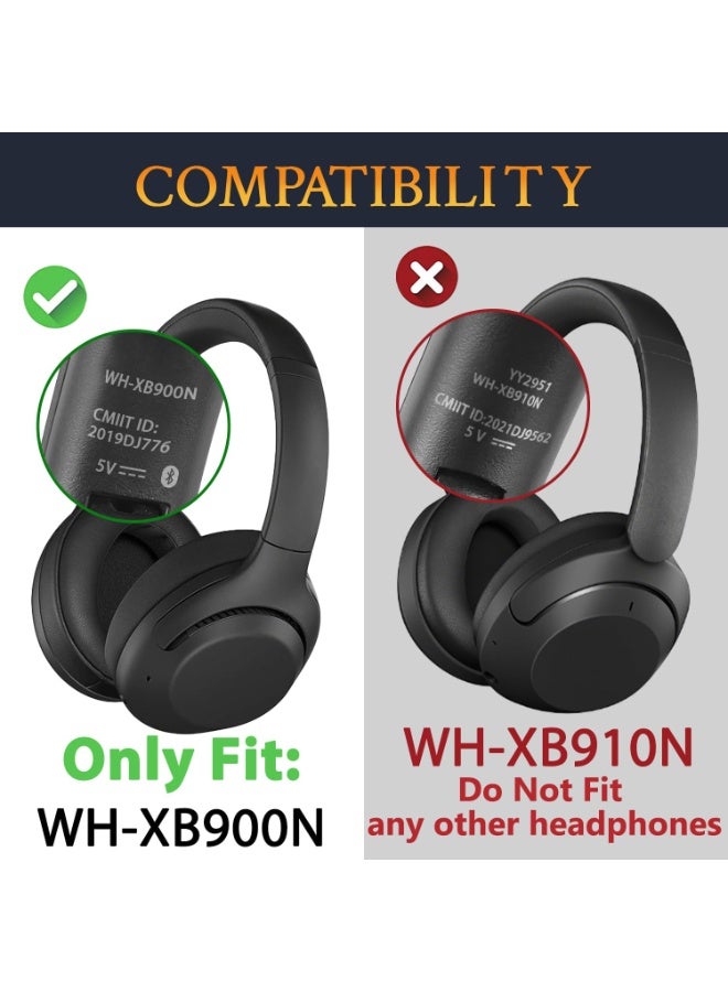 Chabeia Earpads for Sony WH-XB900N/WH-CH710N/WH-CH720N/WH-RF400/MDR-RF895RK Headphones, Ear Pads Cushions with Soft Protein Leather, High Density Foam - Black - Image 3