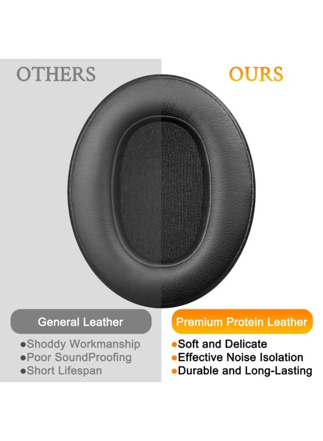 Chabeia Earpads for Sony WH-XB900N/WH-CH710N/WH-CH720N/WH-RF400/MDR-RF895RK Headphones, Ear Pads Cushions with Soft Protein Leather, High Density Foam - Black - Image 5