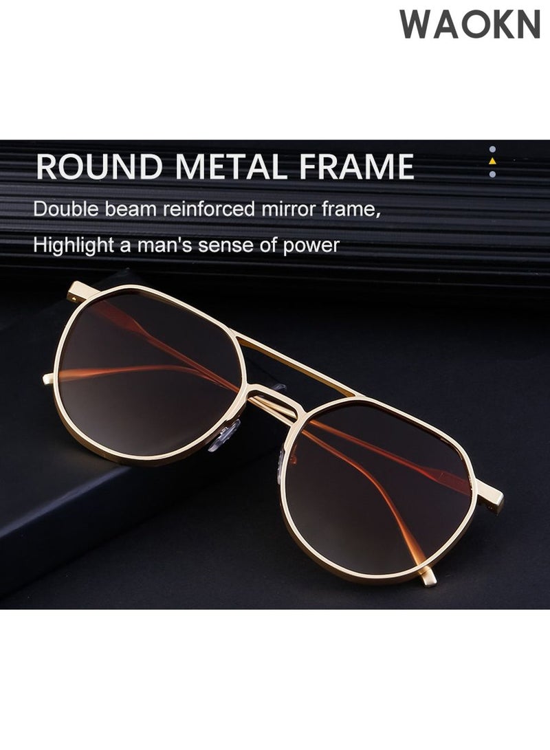 WAOKN Round Polarized Sunglasses for Men Women, UV Protection Sun Glasses Small Circle Hippie Lennon Shades Sunglasses,Classic Round UV400 Protection Glasses Shades,Outdoor Travel Driving Daily Use Etc - Image 4