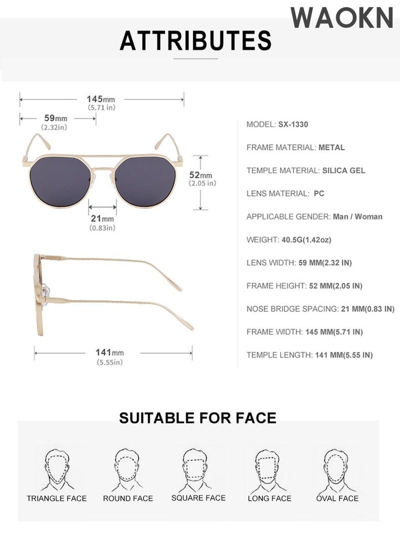 WAOKN Round Polarized Sunglasses for Men Women, UV Protection Sun Glasses Small Circle Hippie Lennon Shades Sunglasses,Classic Round UV400 Protection Glasses Shades,Outdoor Travel Driving Daily Use Etc - Image 5