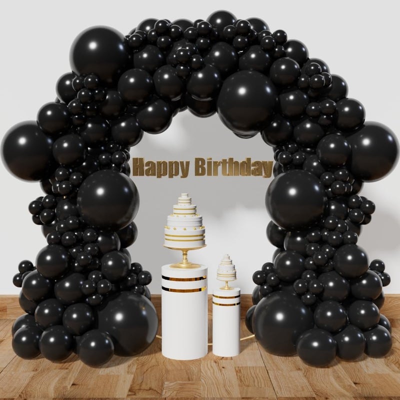 KAWKALSH Black Balloon Arch Kit 111Pcs 18 12 5 Inch Latex Party Balloons Garland for Birthday Baby Shower Wedding Engagement Anniversary Christmas Party Decorations - Image 3