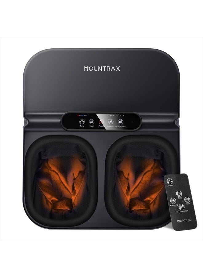 MOUNTRAX Foot Massager Machine with Heat, Gifts for Women Men, Plantar Fasciitis and Relieve Pain, Deep Kneading Shiatsu Massager, Fits Feet Up to Men Size 12 - Black - Image 1