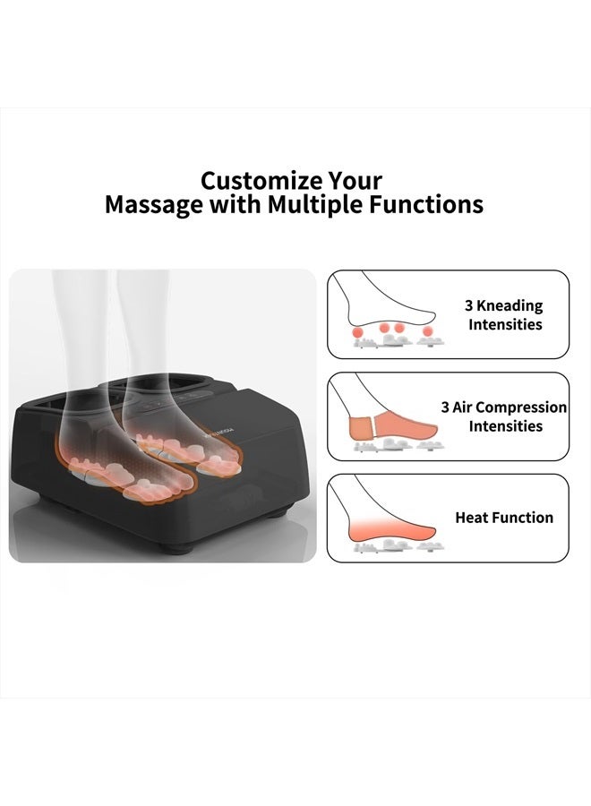 MOUNTRAX Foot Massager Machine with Heat, Gifts for Women Men, Plantar Fasciitis and Relieve Pain, Deep Kneading Shiatsu Massager, Fits Feet Up to Men Size 12 - Black - Image 4