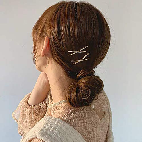 DIYstore 9 Pieces X Shaped Crystal Hair Pins Rhinestone Bobby Pin Metal Shiny Hair Clip Sparkly Hair Decorations Barrettes Hair Accessories for Women Girls - Image 5