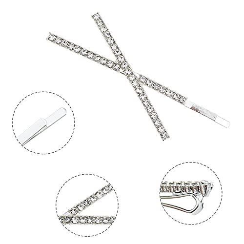 DIYstore 9 Pieces X Shaped Crystal Hair Pins Rhinestone Bobby Pin Metal Shiny Hair Clip Sparkly Hair Decorations Barrettes Hair Accessories for Women Girls - Image 3