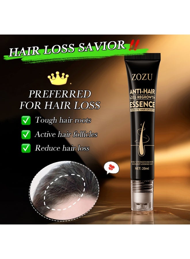 Zozu 2-PACKS Hair Loss Prevention and Hair Growth Roll-on Essence | Herbal Hair Growth Ingredients, Strengthens Hair Roots, Reduces Hair Loss 20ml*2 - Image 2