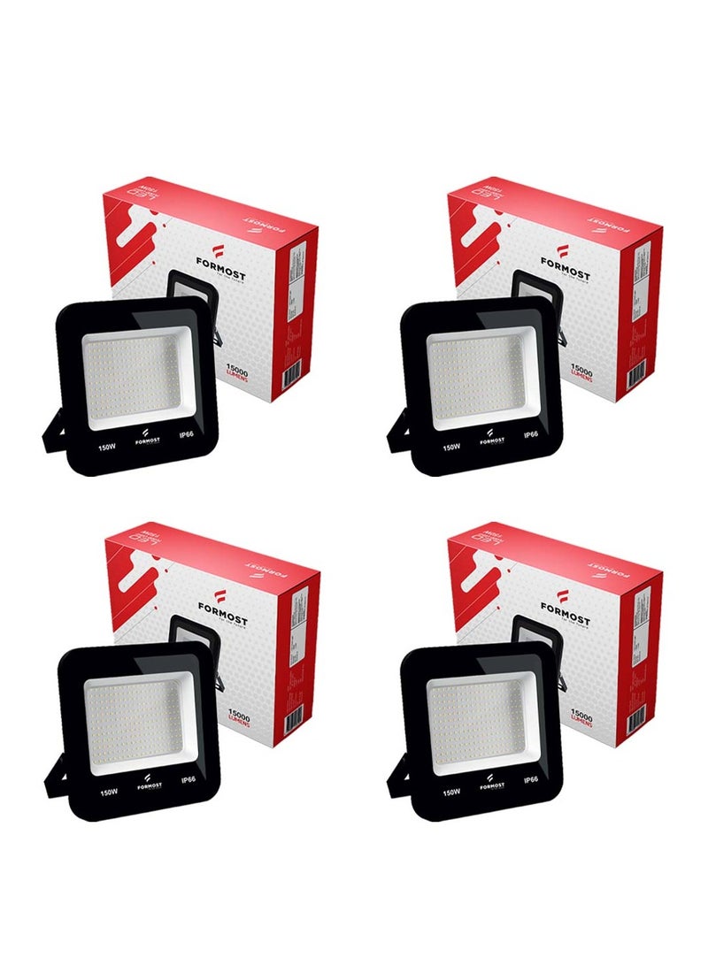 FORMOST FORMOST LED Flood Light | IP66 Water Resistant | Bright Light Output | Impact Proof Outdoor Light | 440V High Voltage Output | Superior Built Quality (150W, Pack of 4)  - Image 1