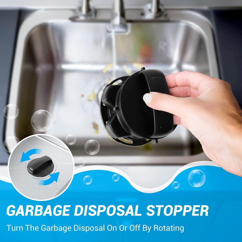 ATESMO Garbage Disposal Stopper, 75257 Garbage Disposal Magnetic Stopper for ISE Cover Control Disposer, Garbage Disposal Cap Compatible with 75052/74052/74094/74275, ABS Black Kitchen Aid Disposal Stopper - Image 2