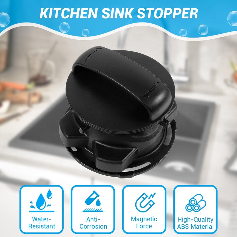 ATESMO Garbage Disposal Stopper, 75257 Garbage Disposal Magnetic Stopper for ISE Cover Control Disposer, Garbage Disposal Cap Compatible with 75052/74052/74094/74275, ABS Black Kitchen Aid Disposal Stopper - Image 4