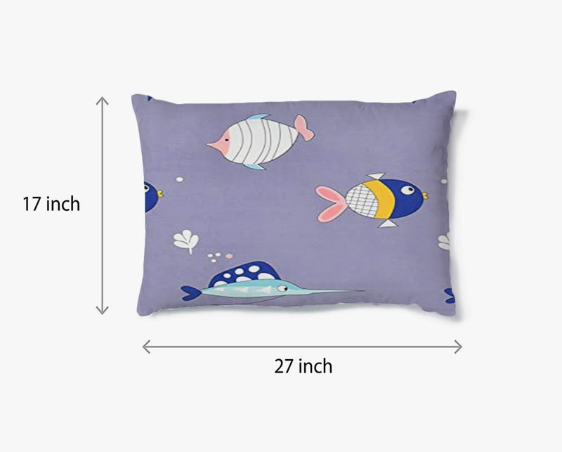 Filymore Kids Pillow Covers Set of 2 Covers| Cute Purple Fish Design for Kid Room Made with Microfiber Soft & Skin Friendly Pillow Cases | Size (17 x 27 inch (Purple). - Image 3
