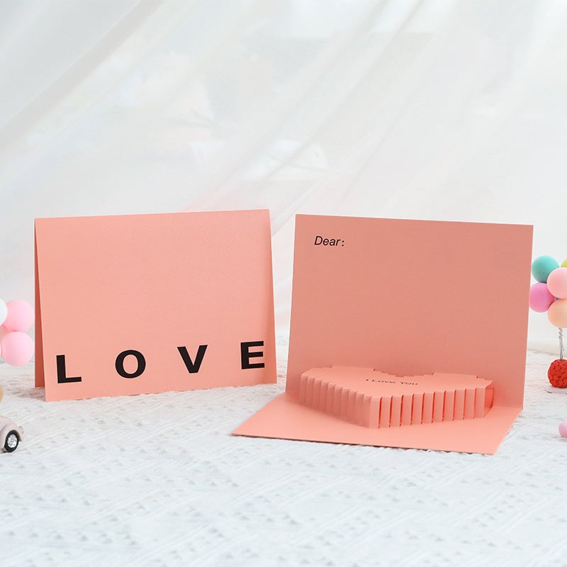Tanabata Valentine'S Day Creative 3D Greeting Card Couple Pink Love Card Gift Paper Carved Products - Image 2