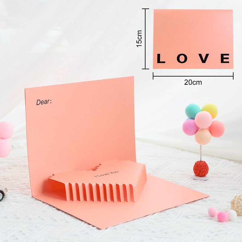 Tanabata Valentine'S Day Creative 3D Greeting Card Couple Pink Love Card Gift Paper Carved Products - Image 1