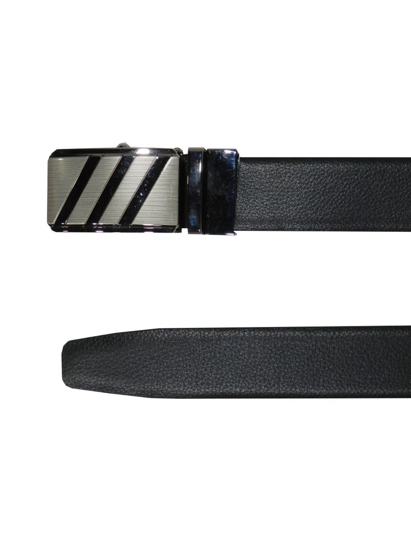 LAVERI LEATHER GENUINE LEATHER 35 MM FORMAL  BLACK AND BROWN BELT FOR MENS WITH AUTO LOCK BUCKLE - Image 5