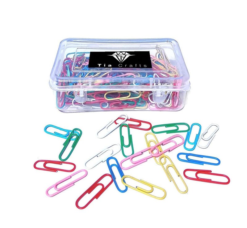 Tia Crafts Paper Clips, Gem Clips, U Clips - 30 mm - Pack of 200 Pieces Multi-Colour, for Holding Loose Papers, Loose Wires - Image 4