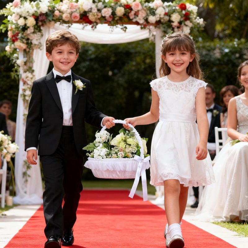 IMIKEYA Wedding Lace Flower Girl Basket with Rhinestone and Polyester Lace Handheld Bridal Basket for Wedding Ceremony and Flower Elegant European Style - Image 5