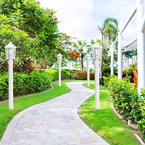 Darkaway Outdoor Post Lights Lamp Post Light Fixture, Waterproof Aluminum Housing with Glass, Fence Post Deck Lighting for Garden, Patio, Pathway (1 Pack, White) - Image 5
