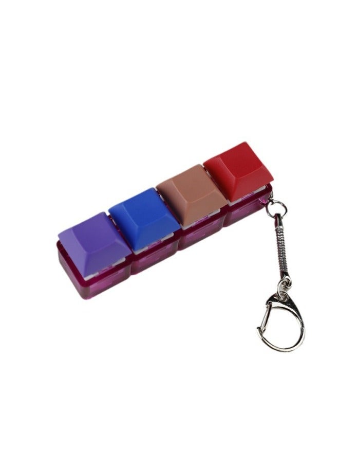 Press Transparent Candy Color 2 Holes 3 Holes 4 Holes Can Be Freely Matched With High Special Black Black Tea Green Axis Keyboard Shaft Experience Device-Color:4 Hole Purple Transparent Blue Shaft Without Lamp  - Image 1