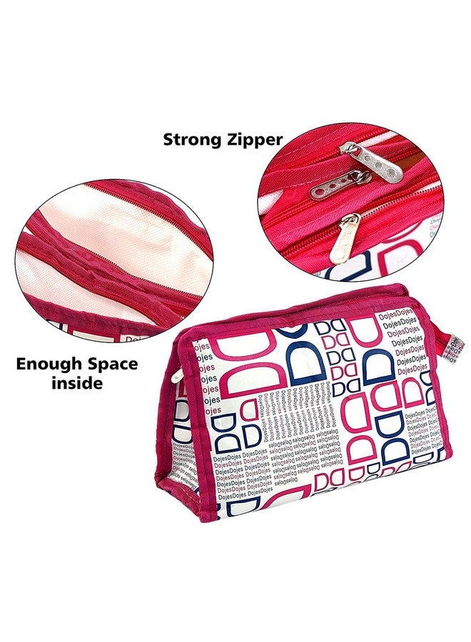 PRISMAXIC 3 Piece Difference Size Multipurpose Travel Pouch Toiletry Shaving Makeup Kit Zipper Stationary Case Pen/Pencil/Cosmetics Pouch for Women Travel (Pink) - Image 5