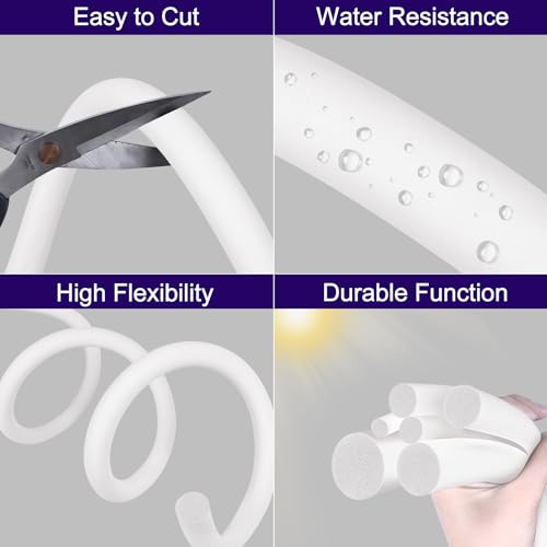 ToLanbbt Backer Rod EPDM Rubber 1" Diameter x 20' Length Caulk Saver Door Window Weather Stripping Seal for Concrete Filling Joints and Gaps (White) - Image 4