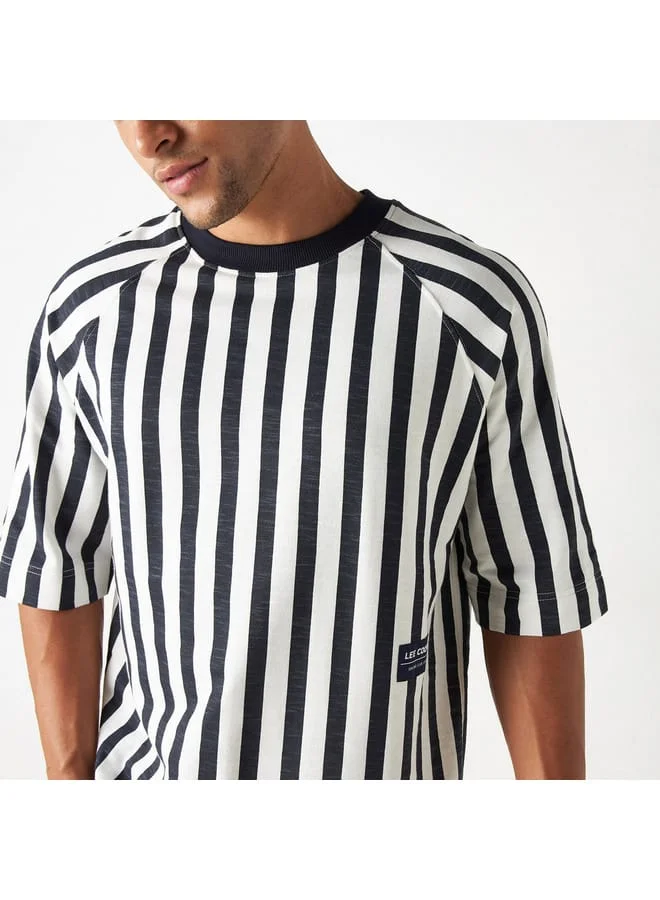 Lee Cooper Lee Cooper Striped Crew Neck T-shirt with Raglan Sleeves