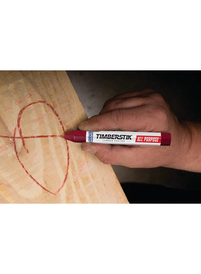 Markal 200 Lumber Crayon Economical Wax Based Marker, 1/2" Hex, 4-5/8" Length, Red (Pack Of 12) - Image 3