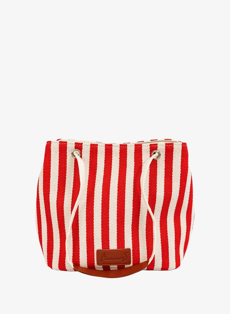 Anemoss Red Blue Striped Crossbody Travel Bag