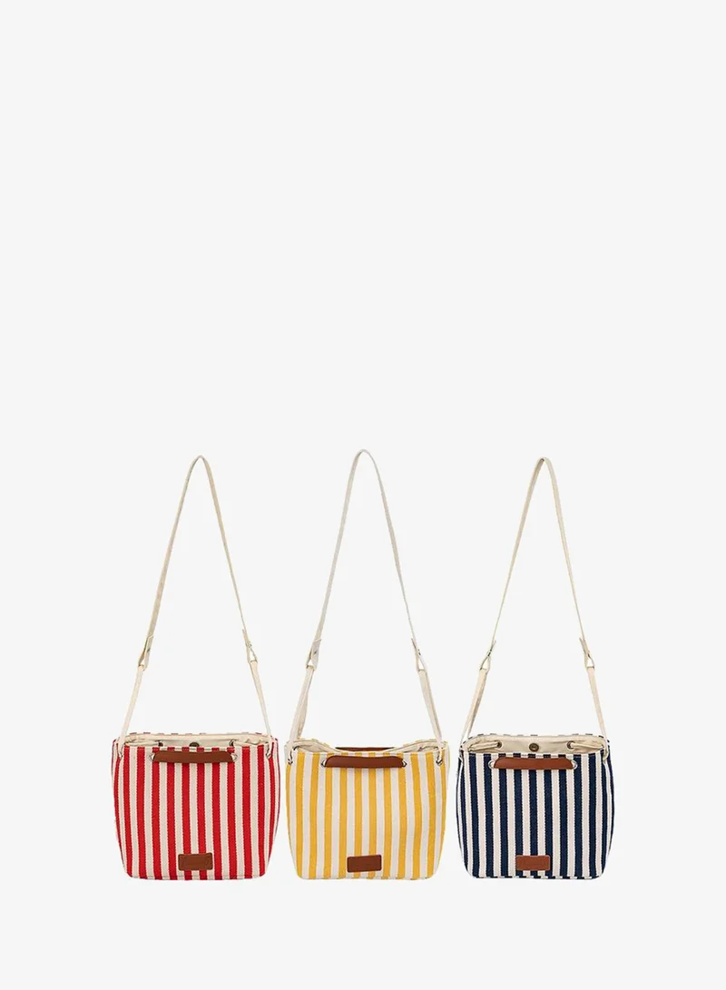 Anemoss Red Blue Striped Crossbody Travel Bag