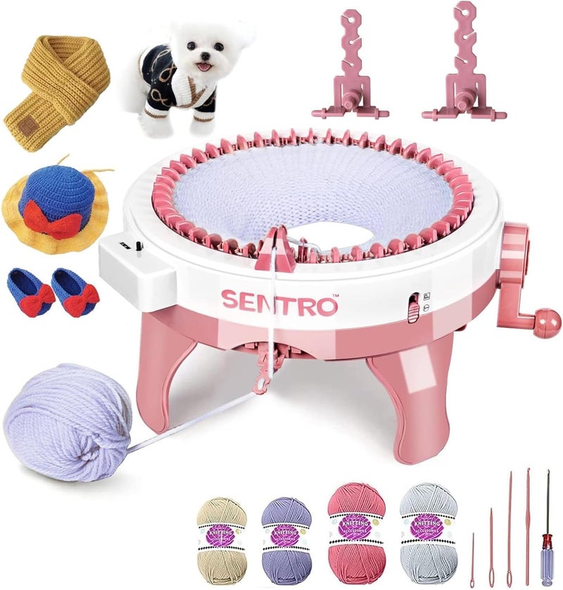 Sentro 48 Needles Knitting Machine with Row Counter and Plain/Tube Weave Conversion Key, Efficiently DIY Scarf Hat Sock - Image 1