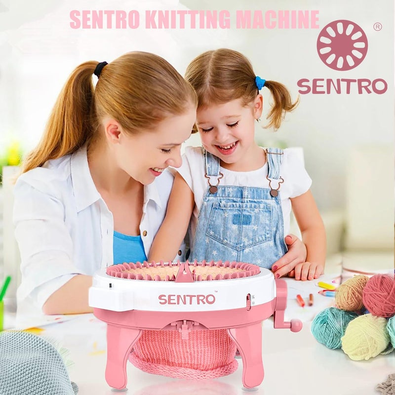 Sentro 48 Needles Knitting Machine with Row Counter and Plain/Tube Weave Conversion Key, Efficiently DIY Scarf Hat Sock - Image 2